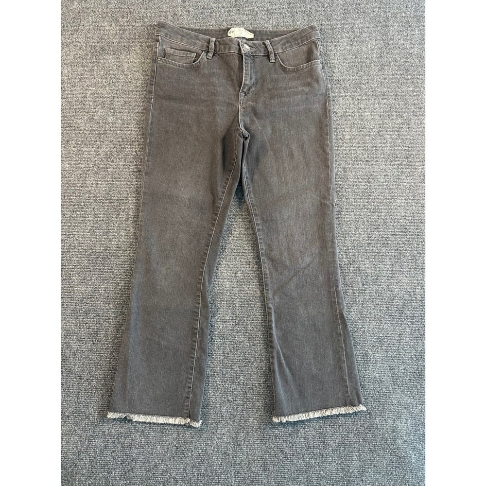 Free People Womens Mid Rise Flare Jeans Frayed Hem Charcoal Grey Size 29 - Picture 1 of 10